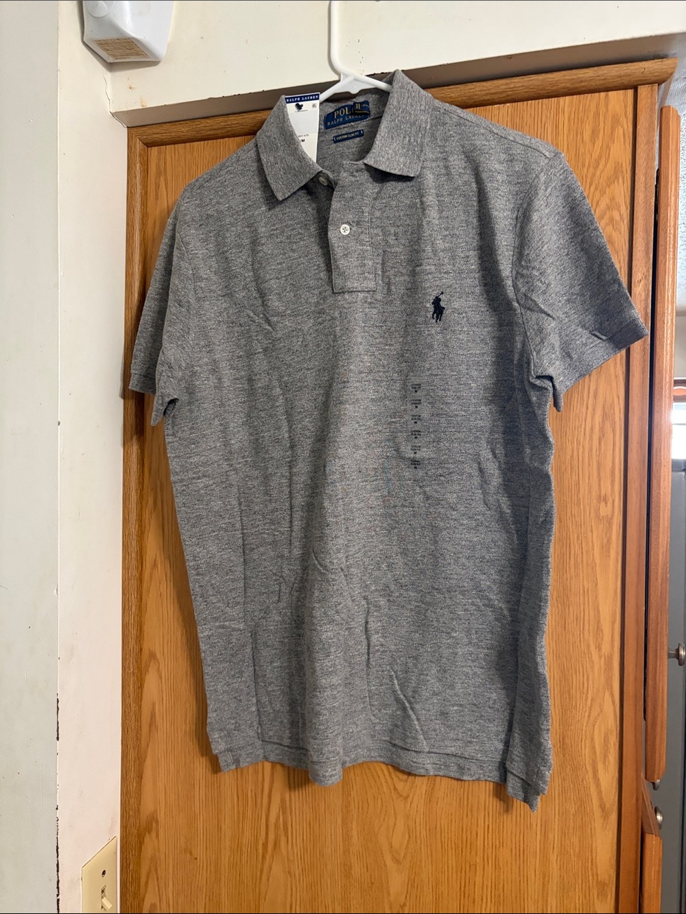 Polo by Ralph Lauren Heather Gray Short Sleeve Polo with Navy Pony